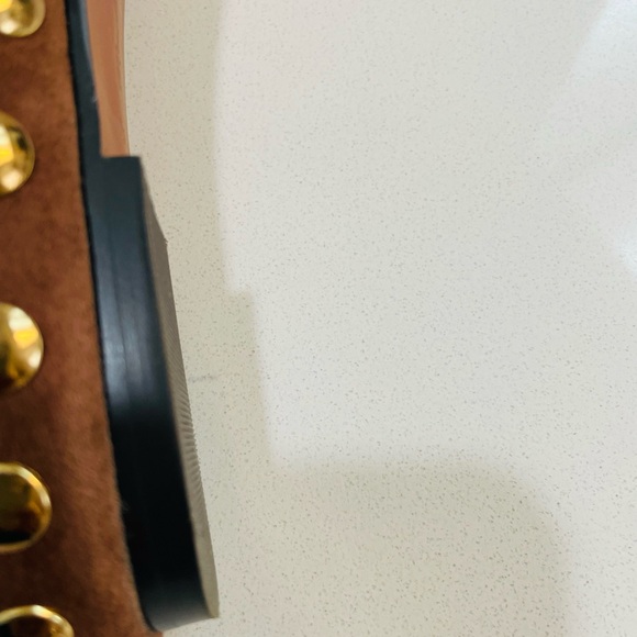 Madewell Greta Ballet Leather Flat in Leather Suede Gold Studs - Picture 8 of 12